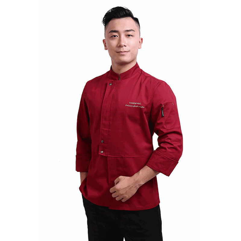 厨师服长袖定制定做新款高档酒店厨师服可绣字