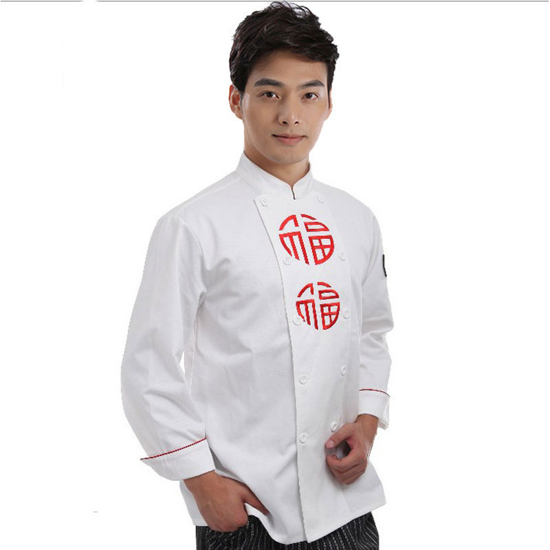 新款厨师服长袖黑色厨房服装男酒店厨师长秋冬