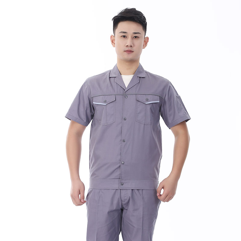 夏季短袖工作服套装定制劳保服工装舒适耐磨透