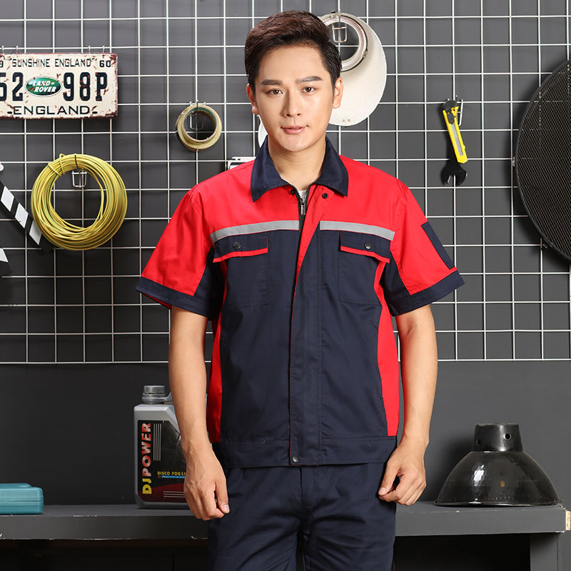 夏季工作服套装男上衣工装裤长短袖劳保服套装