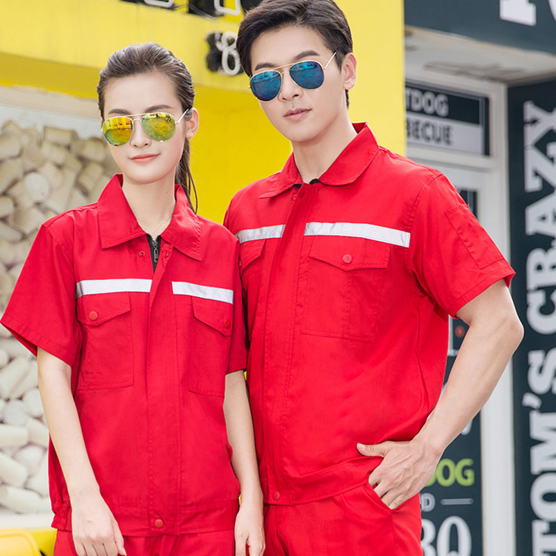 夏季短袖工作服套装男薄长袖劳保服工程服工装