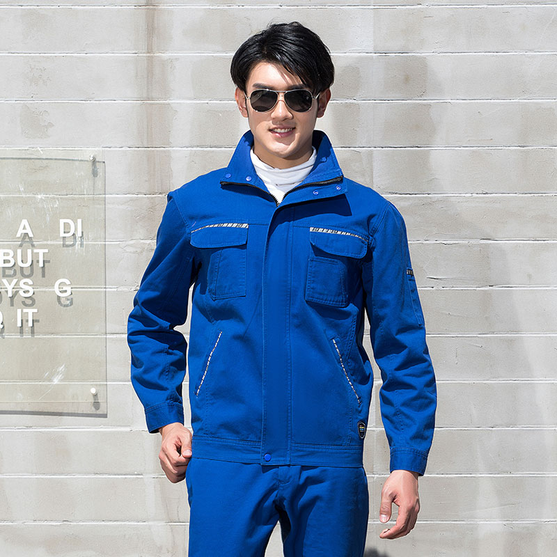 纯棉工作服套装男工装全棉春秋长袖劳保服加厚