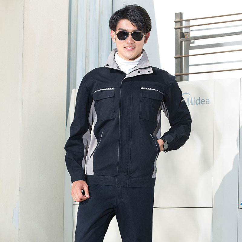 纯棉工作服套装男焊工春秋长袖工程服汽修工程